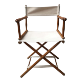 Former director's side chair in wood and canvas