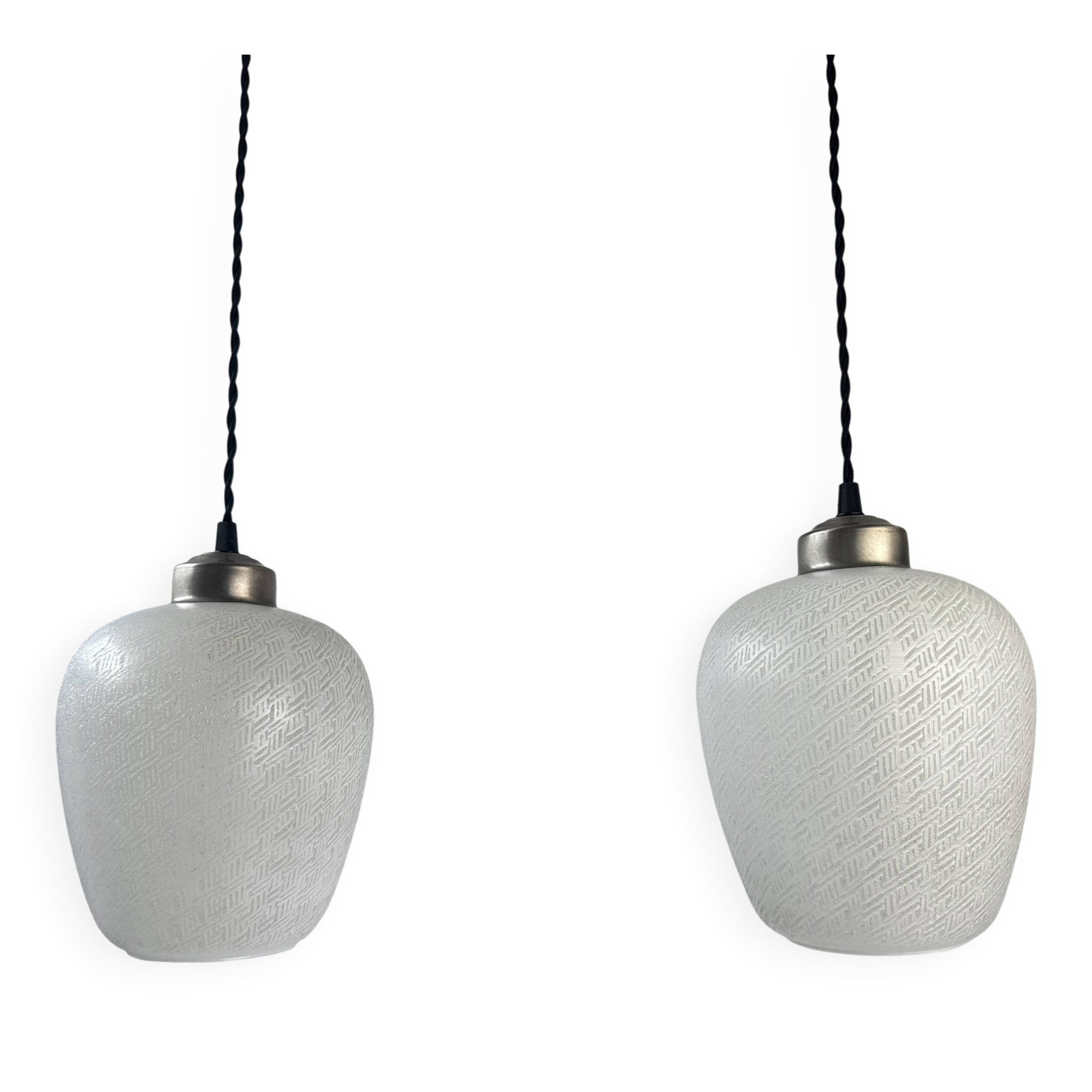 Pair of vintage xl beehive suspensions