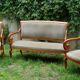 Sofa and 2 armchairs in wood and velvet with boudoirs empires