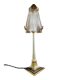 Art deco lamp signed degue with a bronze base.