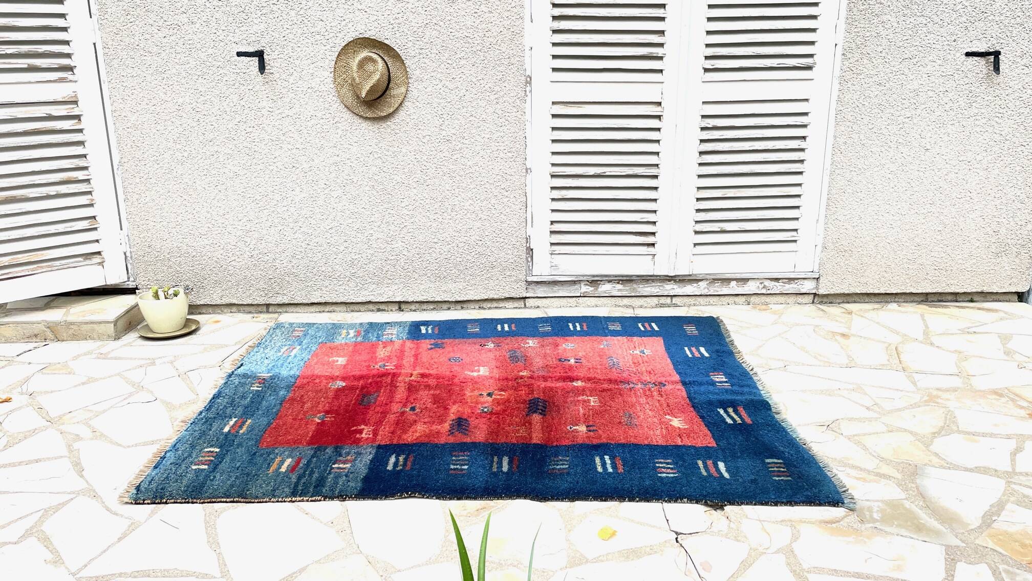 Thick gabbeh rug 100% wool - 144x195 cm
