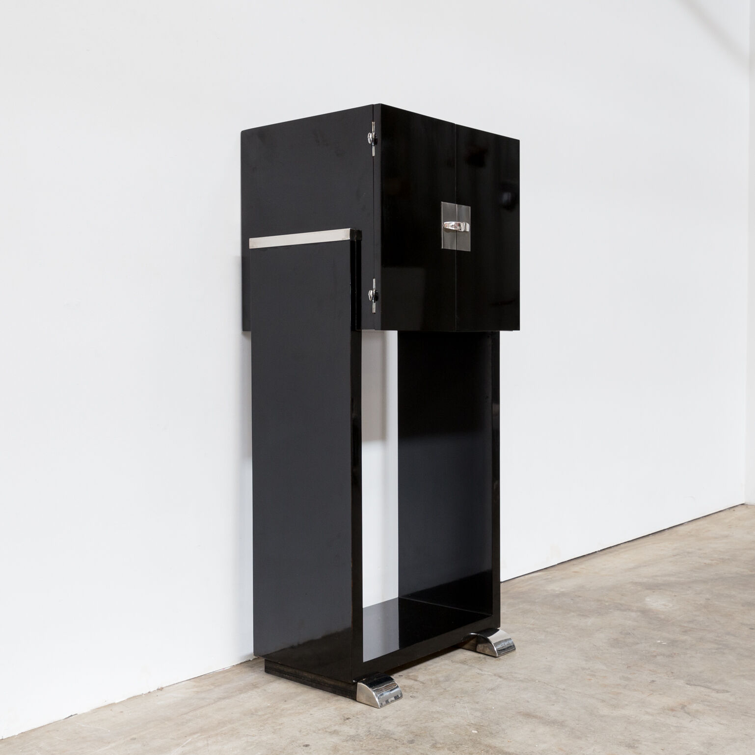 60s Piano lacquered cabinet art deco style