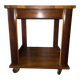 Art Deco wooden side table / serving trolley on wheels