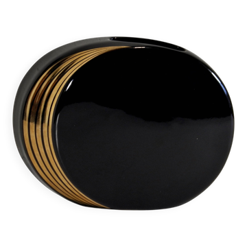 Vase en ceramique noir et or - design japon