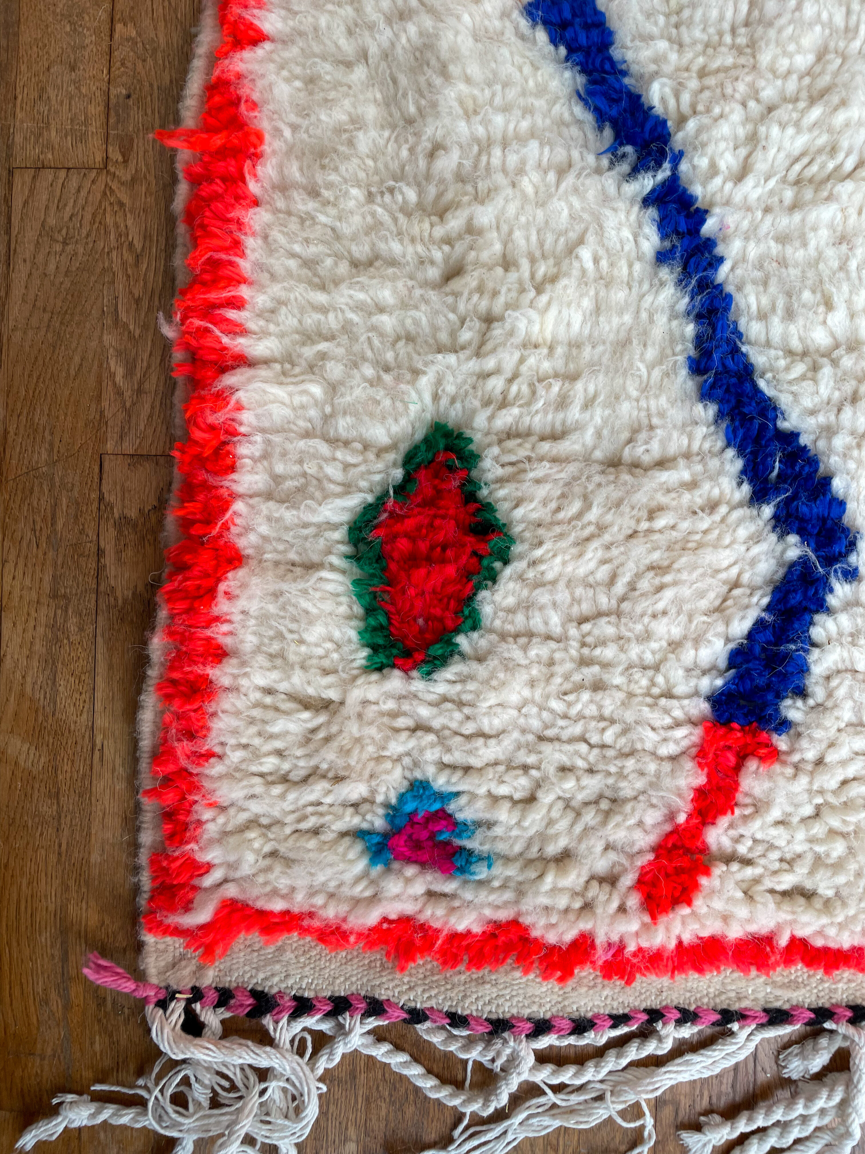 Moroccan Berber carpet azilal multicolored and fluorescent