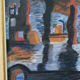 Lennart Hall, Swedish abstract painting, 1960s, Oil on panel, Framed