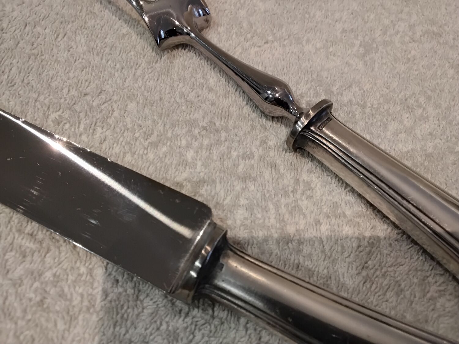 Service to cut silver metal Christofle Albatros