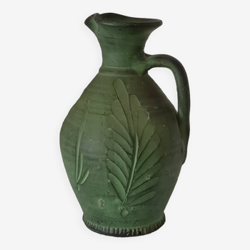 Pichet, vase, céramique verte vintage