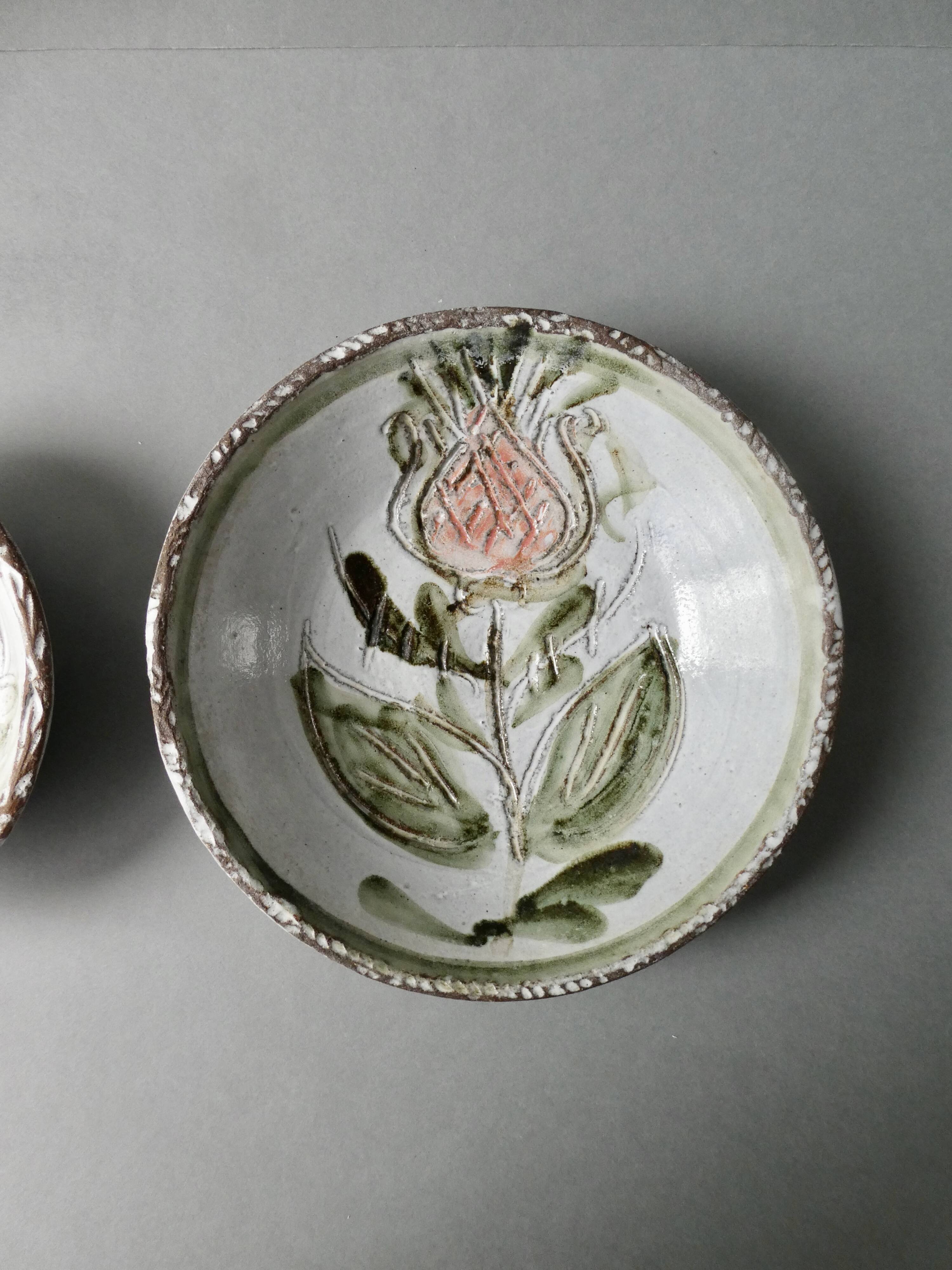 2 ceramic cups signed, Albert Thiry Vallauris