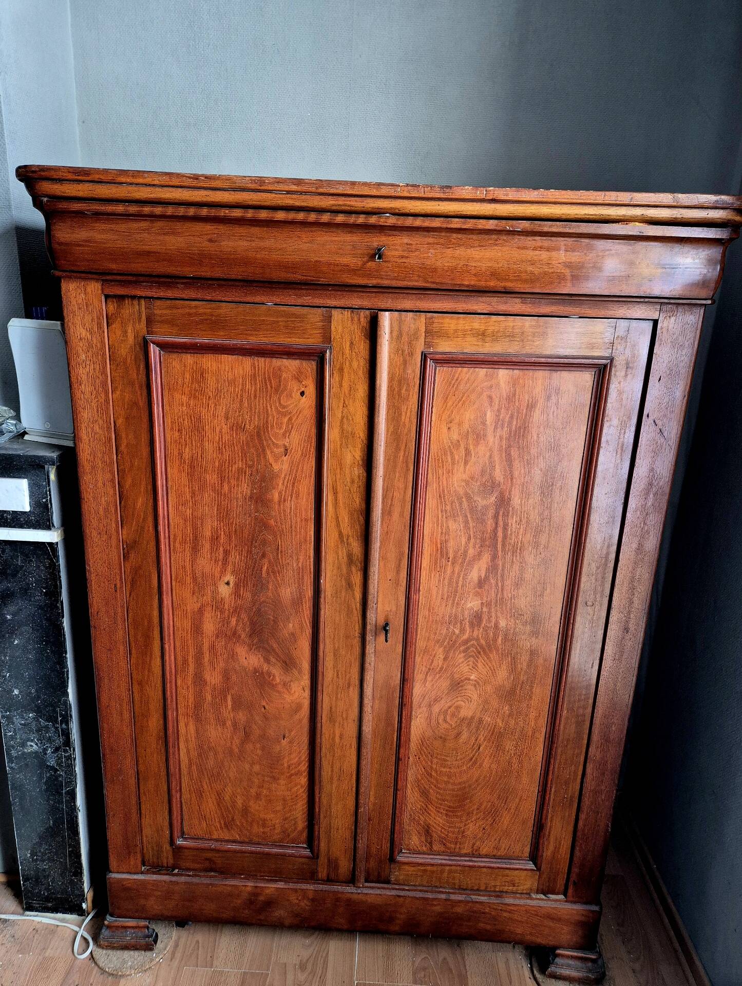 Louis Philippe Wardrobe Cabinet Mahogany 19th Century