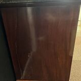 Empire style chest of drawers with 3 drawers and marble top - solid mahogany