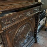 Half buffet-silver cabinet with 2 sections in the neo-Renaissance style, Henri II