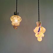 A pair of multicoloured blown glass suspensions, Murano, 1950-60.
