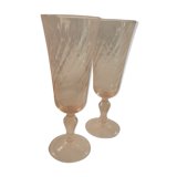 Pink champagne flutes