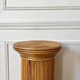 Pair of vintage rattan veneer columns