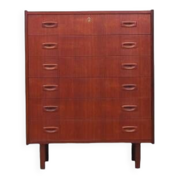 Teak chest of drawers, Danish design, 1970s, made in Denmark