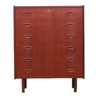 Teak chest of drawers, Danish design, 1970s, made in Denmark