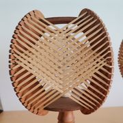 Pair of 1960s French Mid Century wooden table lamps