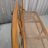 Former bench in wood and caning