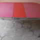 Vintage table of the 60s in red formica and chrome legs