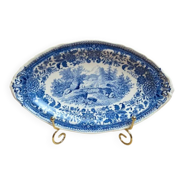 Ravier ancien Villeroy & Boch Burgenland – Décor bleu paysage et fleurs