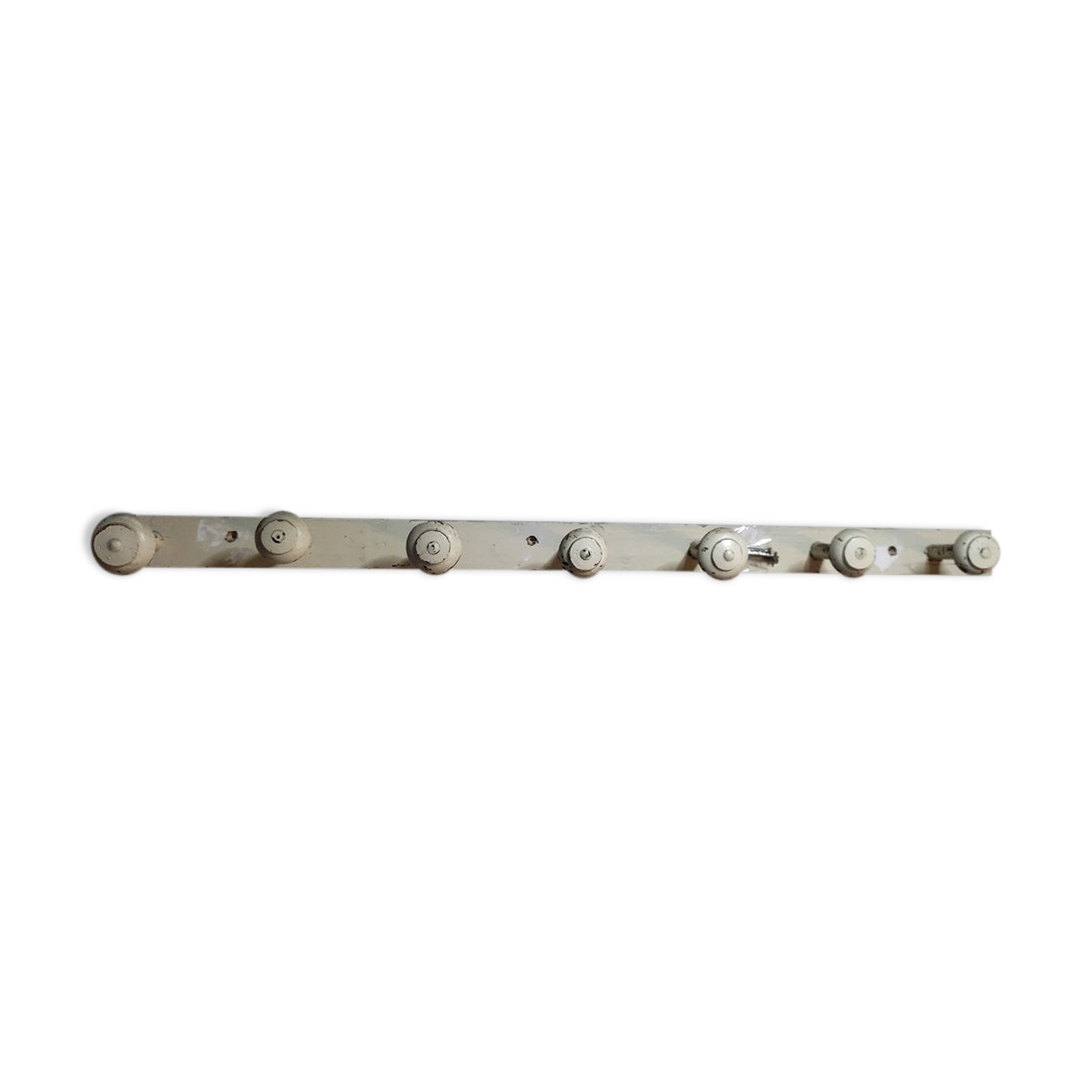 Coat rack wood boarding 7 hooks patinated old vintage deco dp 1121b74