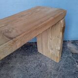 Bench 120 cm old solid wood with patina