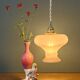 Suspension abat-jour vintage en opaline rose