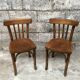 Pair of bistro chairs troquet Parisien in curved wood 1950