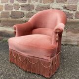 Fauteuil crapaud velours vintage