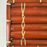 Suitcase in wicker and vintage bamboo