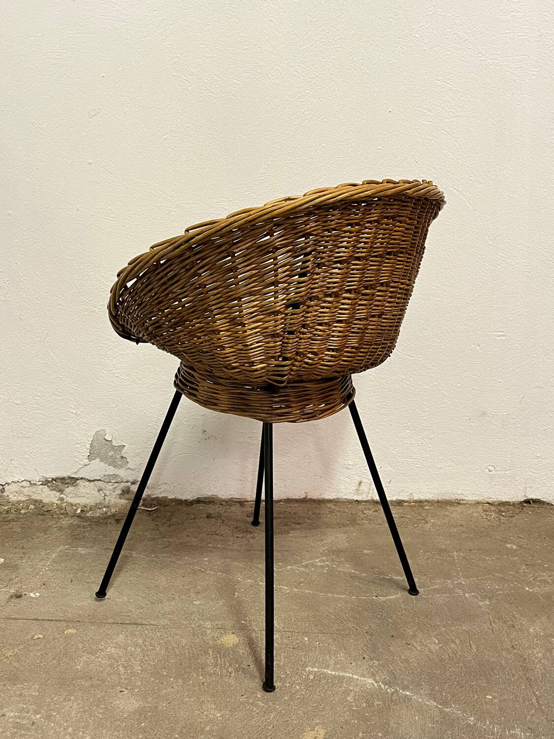 Vintage rattan basket chair