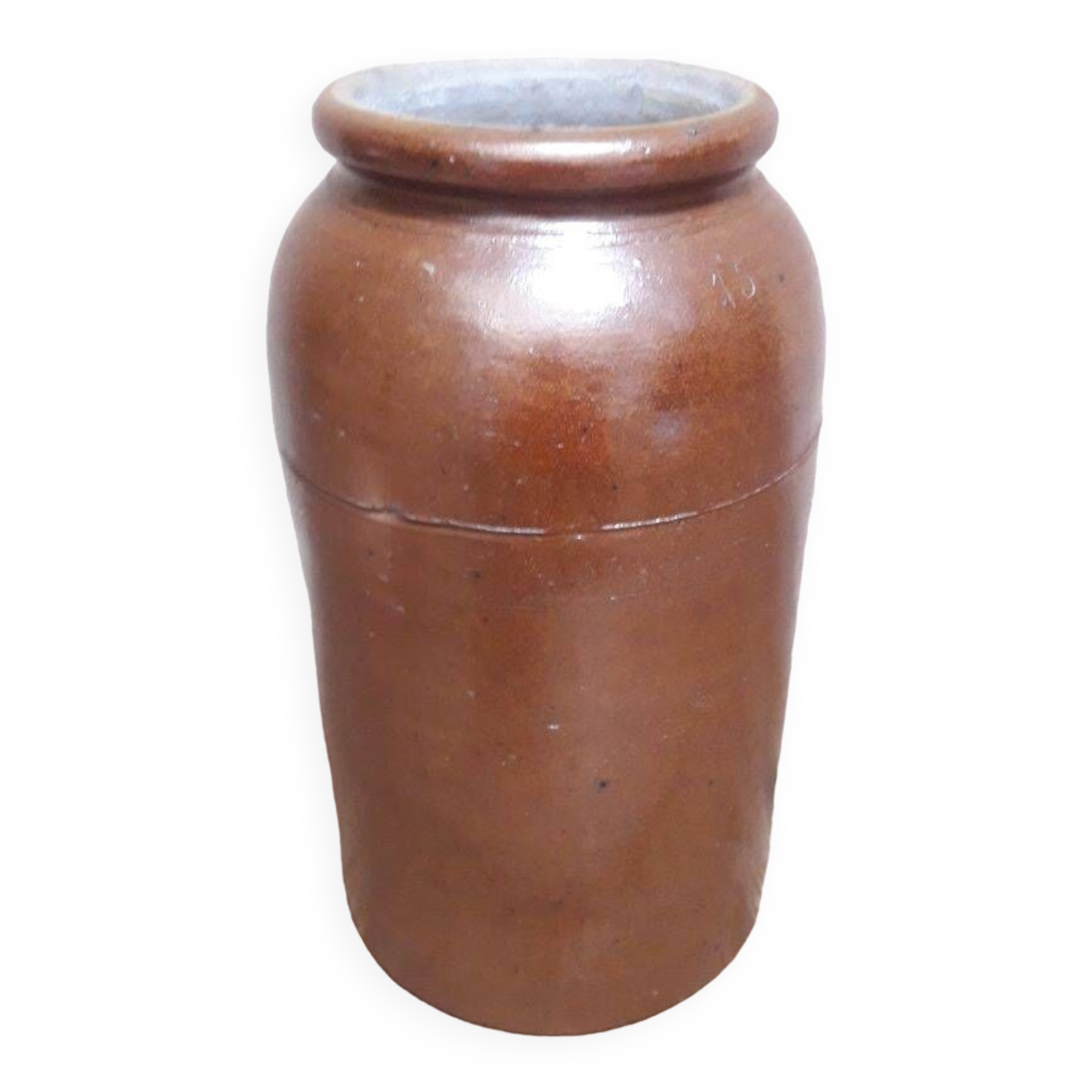 Pot grès terre vernissée H45 conserve ancien