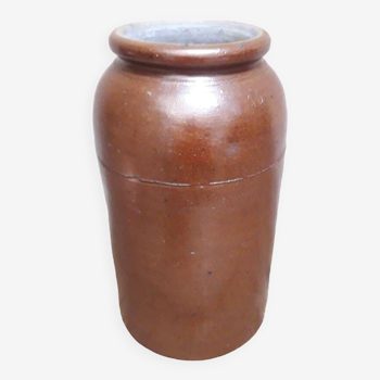 Glazed earthenware stoneware pot H45 preserves old