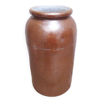 Stoneware pot glazed earth H45 old preserve