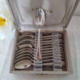 Set of 12 silver-plated coffee or dessert spoons from the E brand