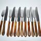 SOLINGEN Lot of 12 cheese cutlery Antique knives with horn handles and steel blades