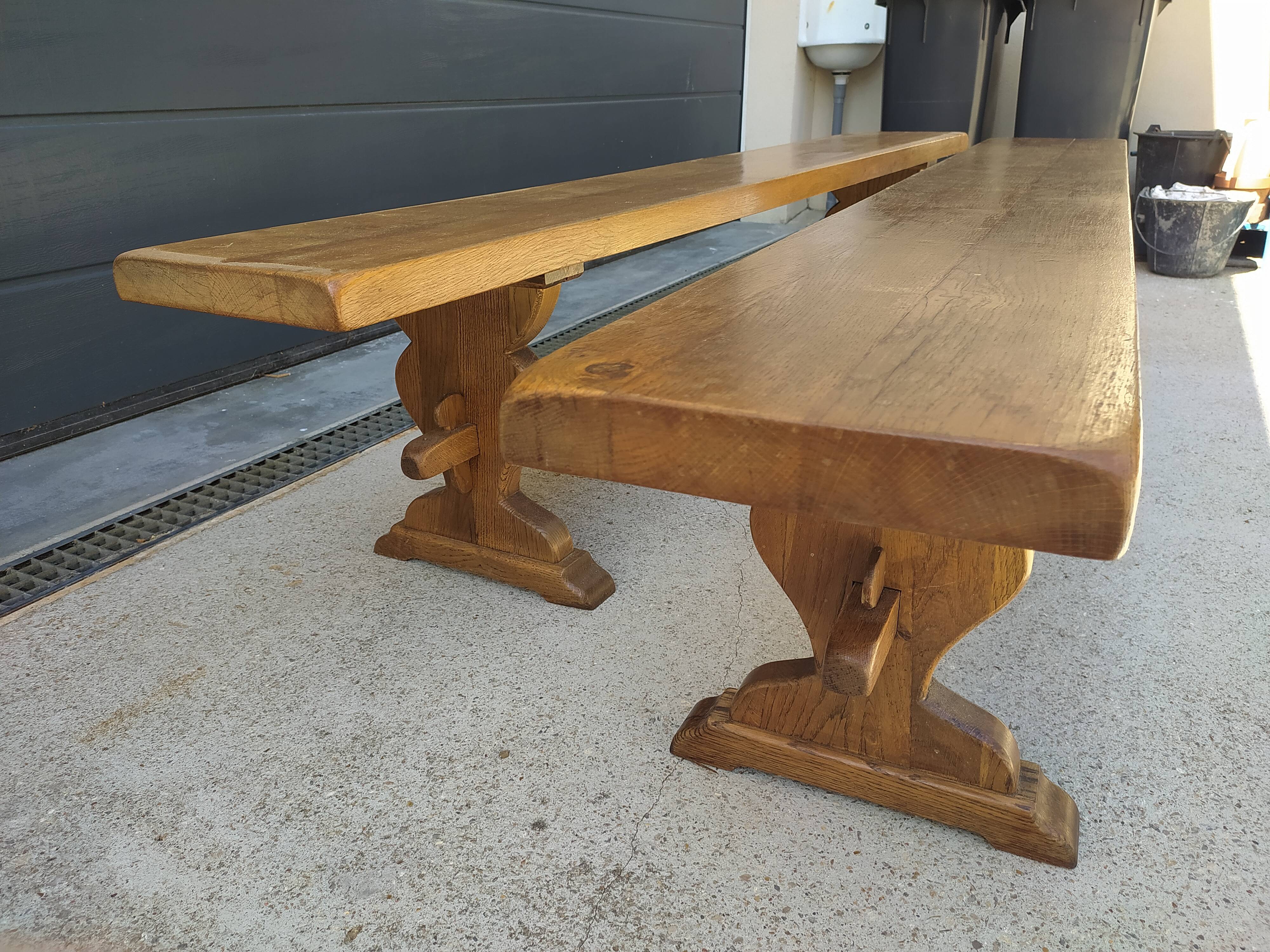 Monastery style benches in solid oak 200cm