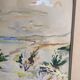 Framed watercolor seaside house