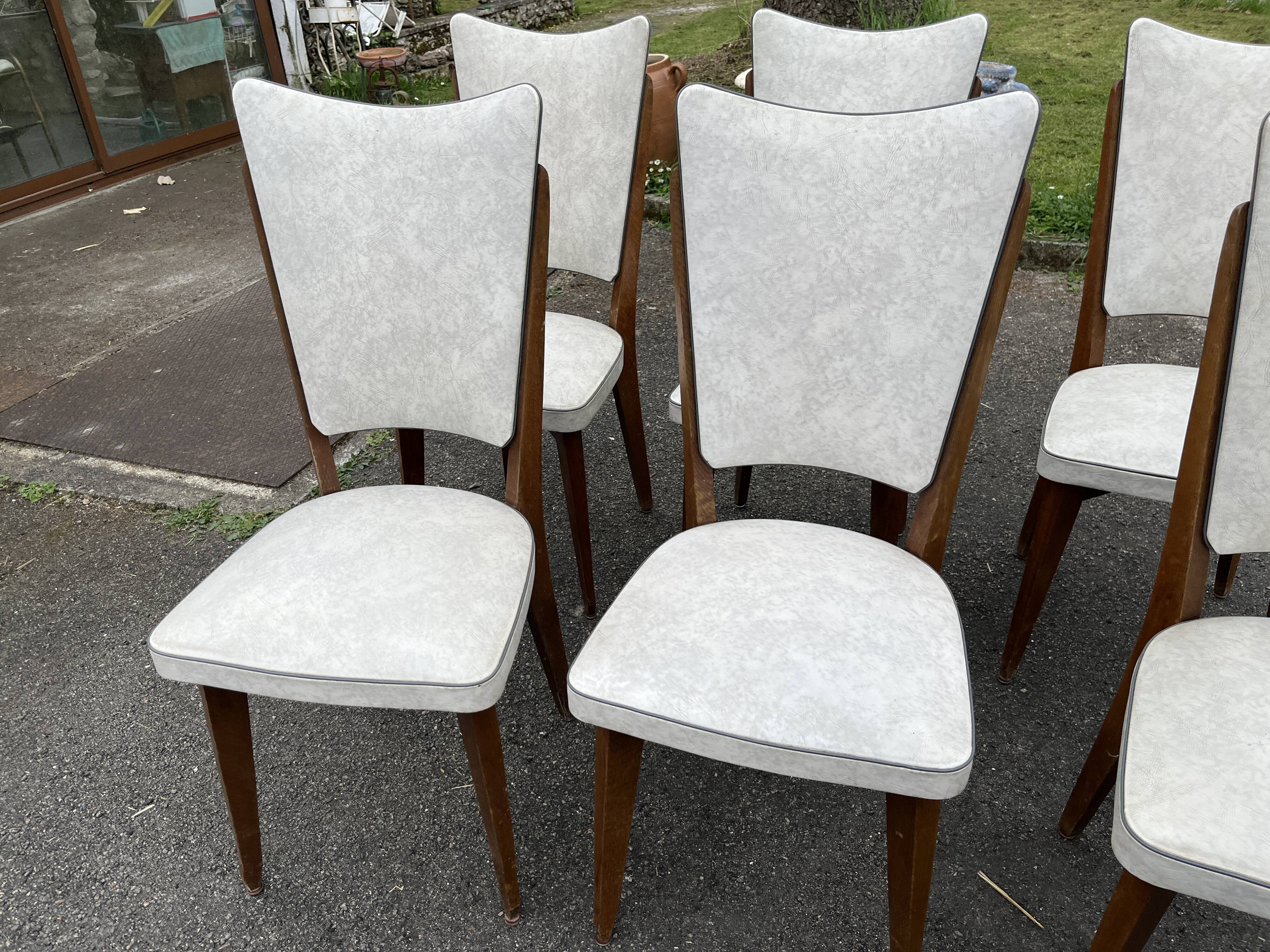 Ensemble de 6 chaises haute vintage – Design années 50/60