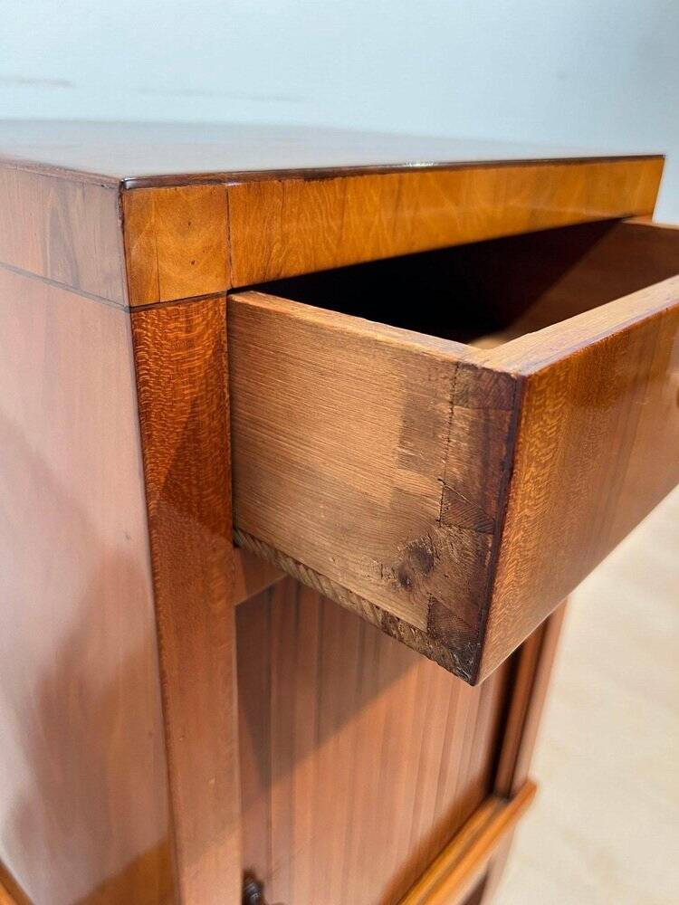 Biedermeier Pillar Cabinet in Cherry Veneer, 1820