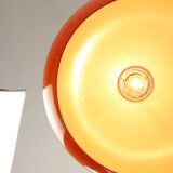 Suspension géante orange Space Age de Guzzini, années 70