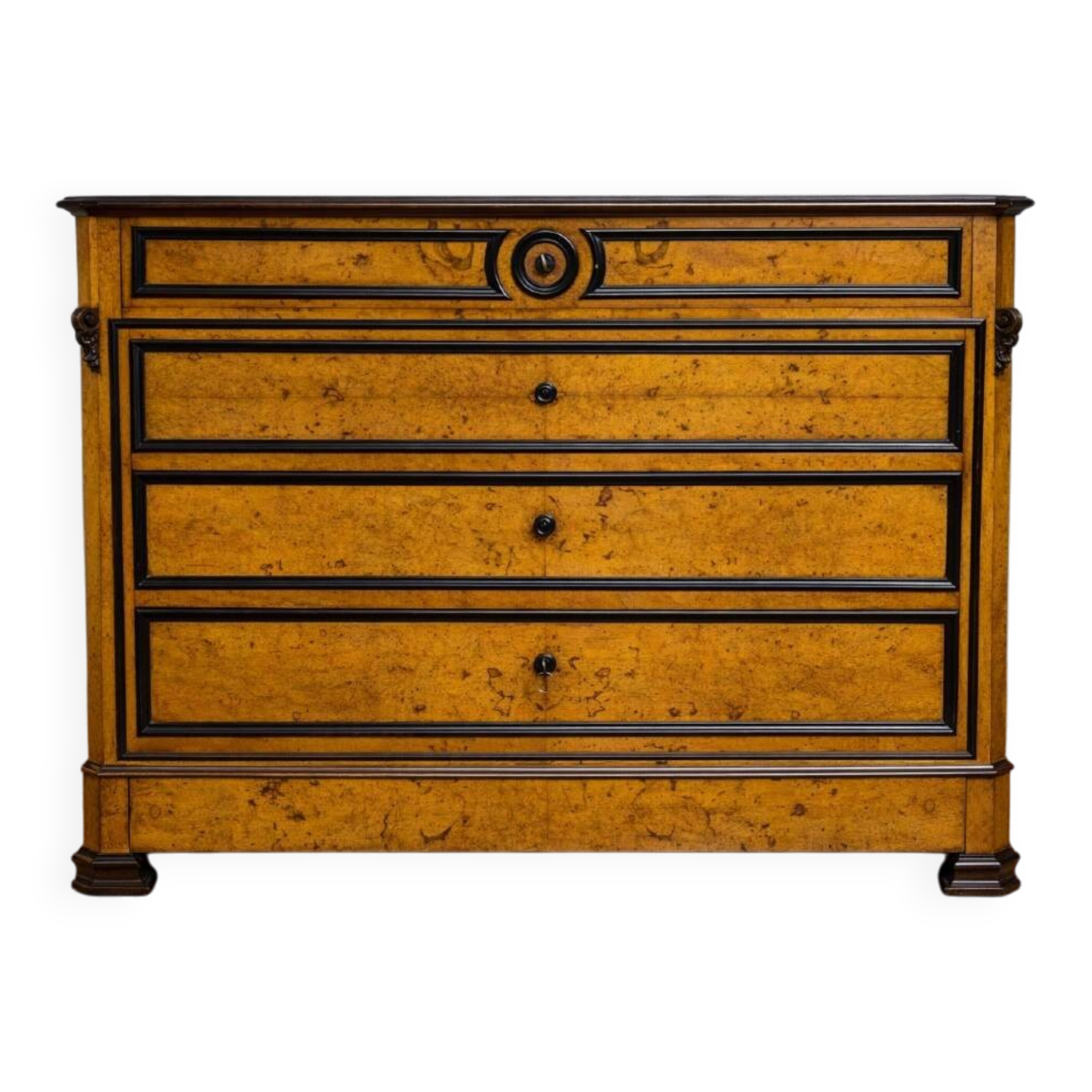 Commode époque Charles X en érable et poirier noirçi (vers 1820)