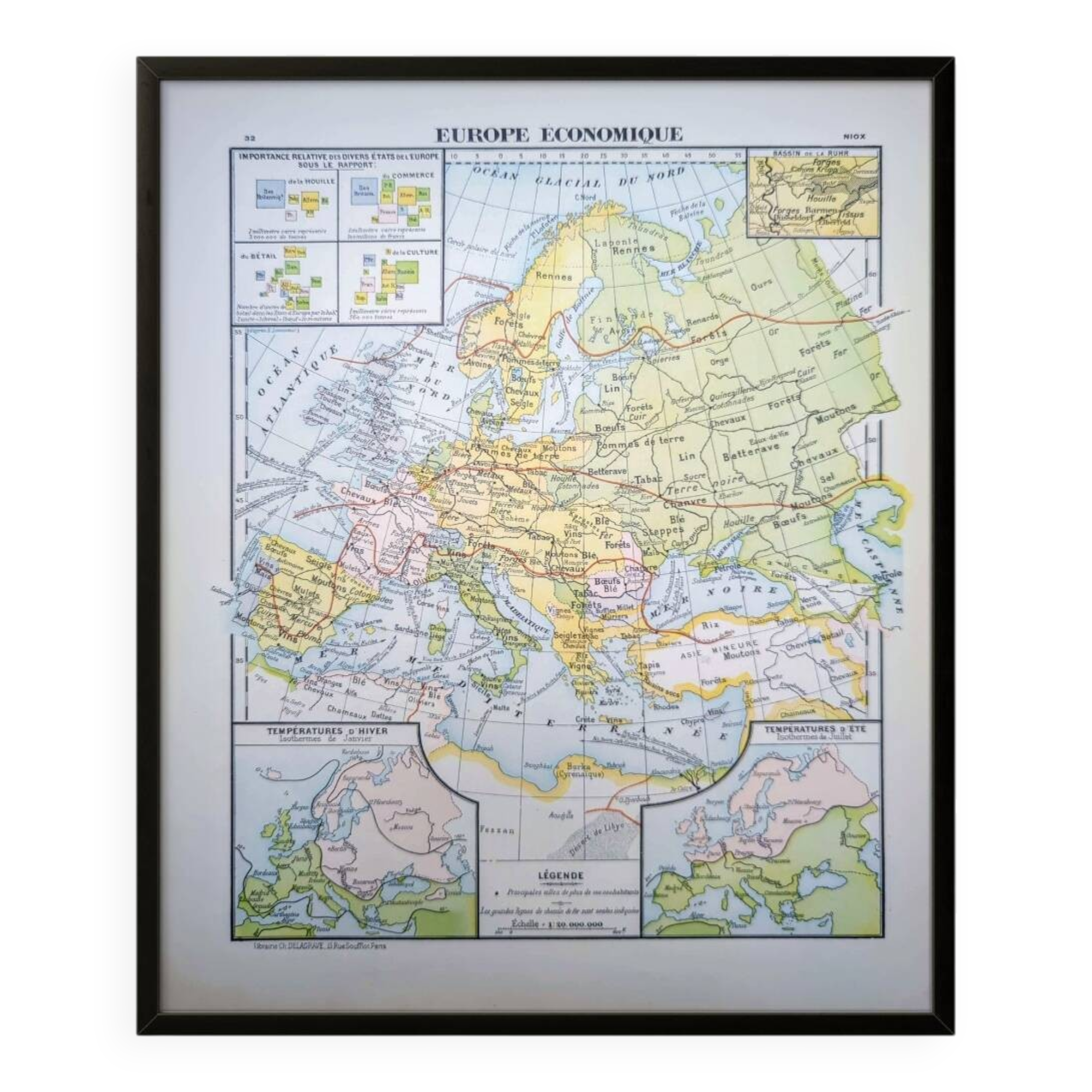 Printed in 1900, map of economic Europe.