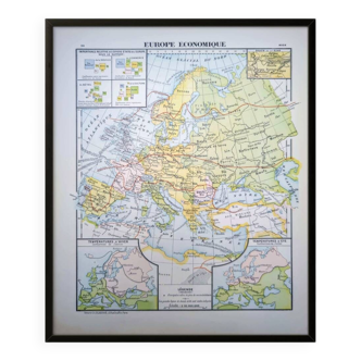 Imprimée en 1900, carte de l'Europe économique.
