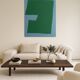 Minimalist abstract "silent contrast" blue green by Bodasca