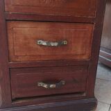Vintage mahogany double-sided desk with 18 drawers