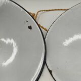 Blue enameled sheet metal pendant lights