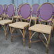 Lot of 14 purple stackable deck chairs has 50's 60's