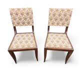 Paire de chaises style empire tissu fleuri